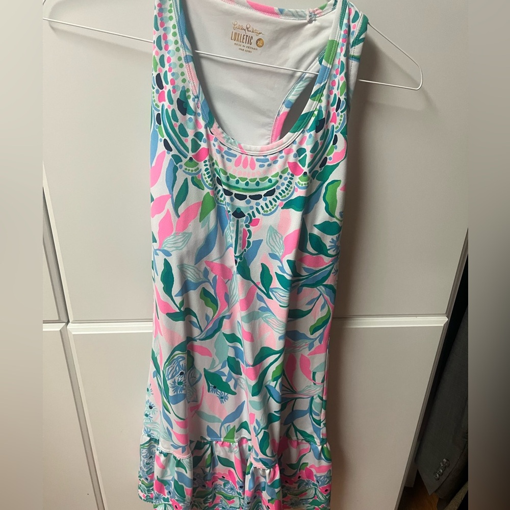 Lilly Pulitzer XL Luxletic Athletic Dress with white privacy shorts